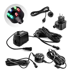 Springbrunnenpumpe automatische LED Beleuchtung RGB Dämmerungssensor Garten 12V - Bild 1 von 11