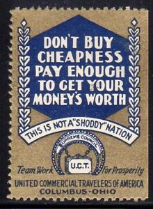 Columbus, OH early U.C.T. "Don't Buy Cheapness... Label