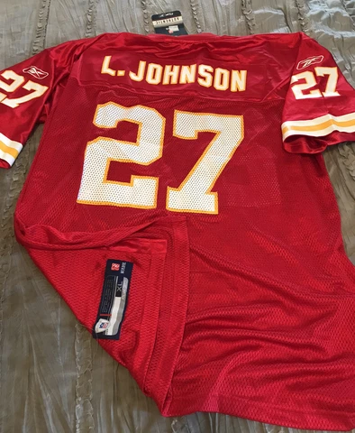 LARRY JOHNSON Kansas City CHIEFS Football REEBOK Replica Size XL Jersey NFL New Cover