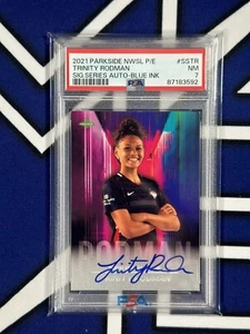 TRINITY RODMAN 2021 PARKSIDE NWSL BLUE INK AUTO AUTOGRAPH RC PSA 7 /250 - Picture 1 of 2