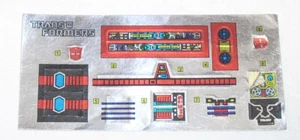 De Colección G1 Transformers IRONHIDE Original Hoja de Adhesivos Calcomanías SOLO *LEER* - Imagen 1 de 4