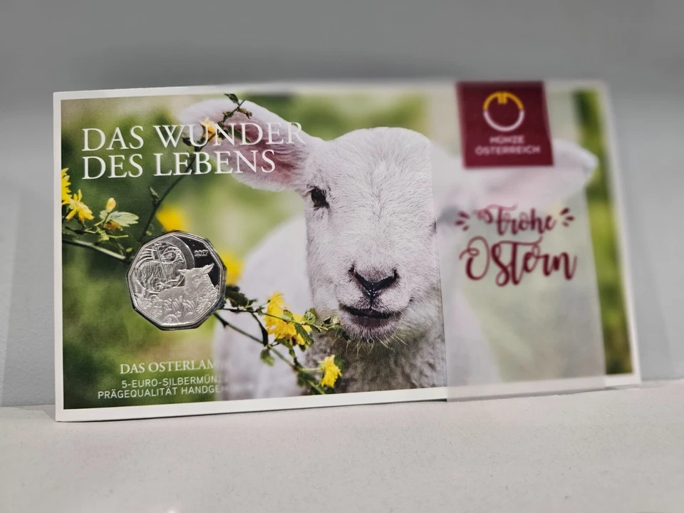 Coincard 5€ Euros Argent 925 Autriche 2017 Agneau Paques - Photo 1/1