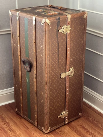 Aux Etats Unis Monogram French Wardrobe Steamer Trunk Like Louis Vuitton Cover