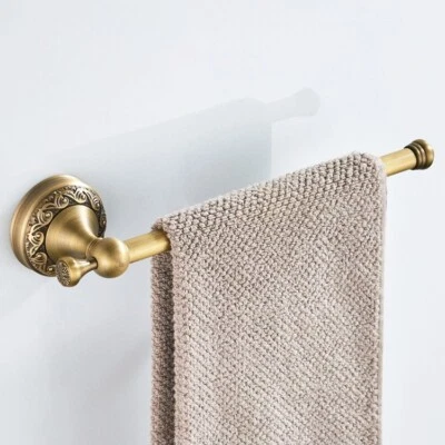 Antique Brass Wall Mounted Bathroom Towel Holder Rack Rail Bar - Image 1 of 4
