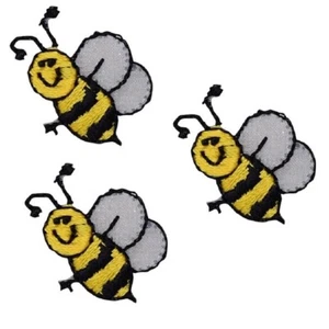 Honey Bee Applique Patch - Bumblebee, Insect, Bug Badge 1" (3-Pack, Iron on) - Picture 1 of 1