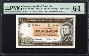 Australia 10 Shillings P29 R16 1954-60 Coombs Wilson PMG64 Choice UNC INVESTMENT - Picture 1 of 2