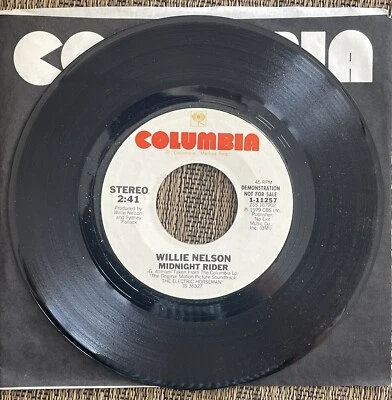 Willie Nelson - Midnight Rider / Midnight Rider - Columbia 1-11257 - NM Promo - Image 1 of 2