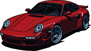 XXL Autoaufkleber Sticker Roter Porsche Aufkleber