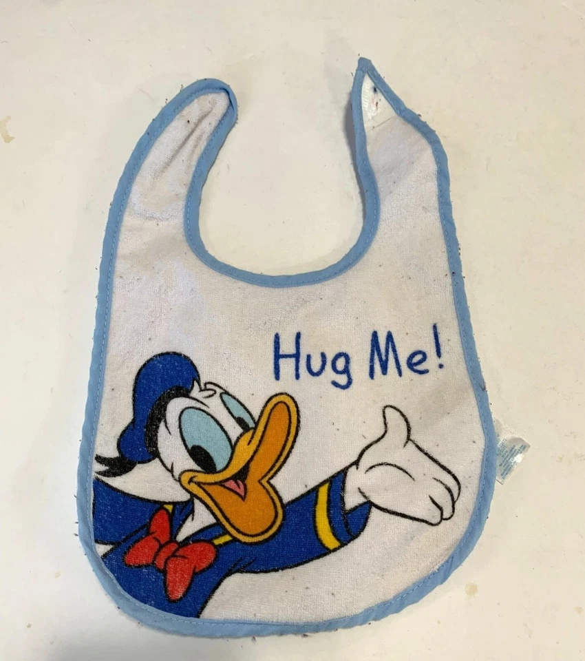 Babero baba bebé baba de colección Disney pato Donald abrazarme tela de rizo frontal parte posterior de plástico Foto 1 de 2