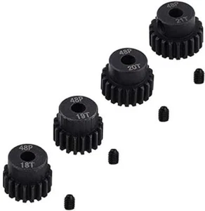 Set di 4 pignoni in acciaio 18T 19T 20T 21T 48DP per veicoli RC 1:10 - metallo - Photo 1/4