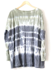 We The Free People Mujer Camisa Tyed Down Camiseta Grande Pequeña Tejido Gofre Verde - Imagen 1 de 10