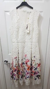 Damsel in a Dress Botanical Crochet Lace Shift Midi Dress Cream UK 12 RRP £229 - Picture 1 of 7