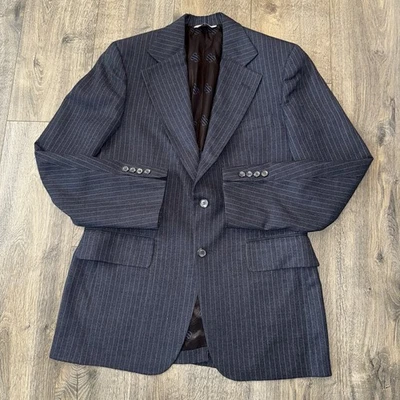 Chaqueta Blazer Abrigo de Lana Traje de Carrera Bill Blass Vintage Para Mujer Talla 40R a Rayas Foto 1 de 4