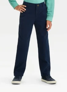 Pantalones chinos Cat & Jack para niños talla 8 calce recto azul uniforme escolar iglesia - Imagen 1 de 2