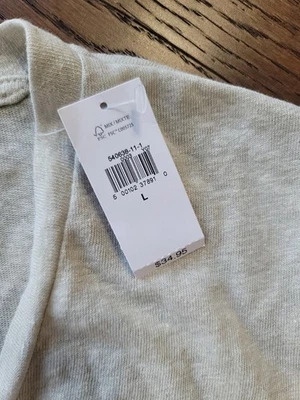 Camiseta Top Mujer Gap Lino Grande Beige Brillante Cuello en V Nueva con Etiquetas Foto 1 de 4