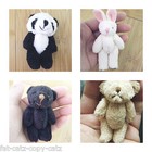 DOLLS HOUSE SMALL TINY JOINTED TEDDY BEAR PANDA RABBIT CRAFT GIFT IDEA 2.4" - 3"