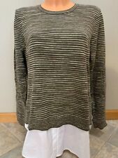Eight Womens Long Sleeve Layered Faux Shirt Sweater Olive Size XL 16F7982