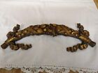 Vtg. gold painted/leafed? fruit spray ribbons wall hanging.