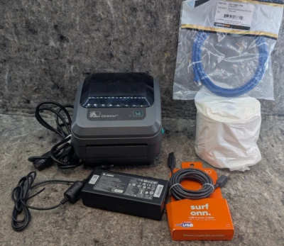 🔥Works Great🔥 Zebra GK420d USB Ethernet Label Thermal Printer Bundle - Image 1 of 4