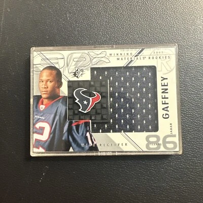 2002 SPx Winning Materials Rookies Gold /50 Jabar Gaffney #WMR-JG Rookie RC - Image 1 of 4