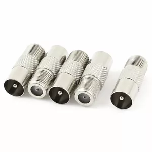 F Type Female to TV PAL Male Jack F/M RF Coax Coaxial Adapter Connector 5pcs - Picture 1 of 1