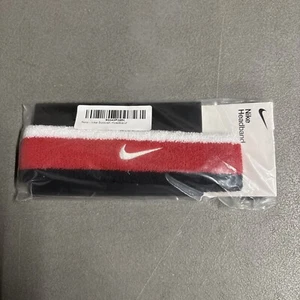 Diadema Nike Swoosh para hombre roja blanca negra nueva con etiquetas - Imagen 1 de 2