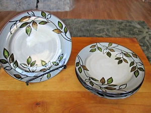 Set di 4 - Pfaltzgraff Piatti da Insalata Rustici Foglie 8,75" Gres Ottime Condizioni - Foto 1 di 3
