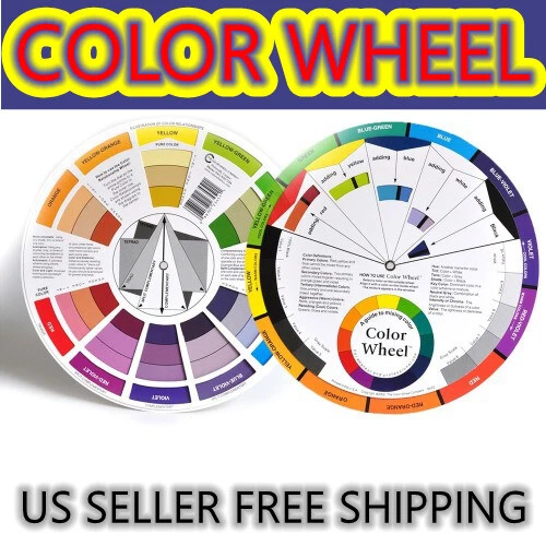 BEST Color Wheel Chart Painting Mixing Guide 5.5" Pocket 2 SIDES w/ Gray Scale