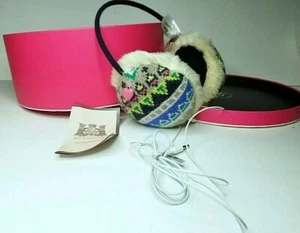 Juicy Couture Earmuffs Headphones Cashmere Rabbit Hair with Wool in Box and Tag - Picture 1 of 11