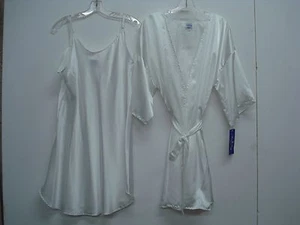 USA Made Nancy King Lingerie Chemise & Jacket Gown/Robe Size 3X White #553Q - Picture 1 of 2
