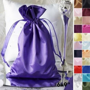 60 pcs 6x9" Large SATIN FAVOR BAGS - Wedding Party Drawstring Gift Pouches SALE - Picture 1 of 94