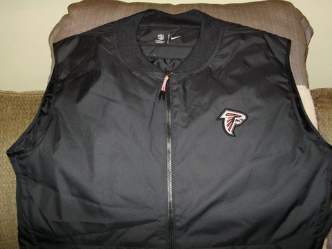 NFL Atlanta Falcons Nike 923483 Black Sideline Coaches Vest Jacket Men's Large Cover