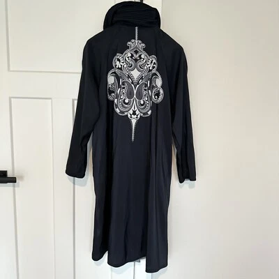 Abrigo de lluvia Mycra Pac Now reversible negro acero azul plisado chal capucha chaqueta quirúrgica Foto 1 de 4