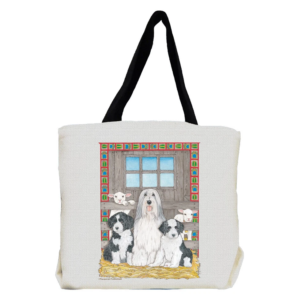 Бородатый колли сумка с короткими ручками, бородатый колли подарок - Изображение 1 из 1