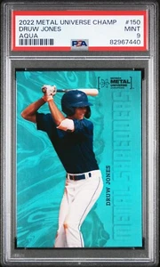 DRUW JONES ROOKIE 2022 Metal Universe Champions AQUA PSA 9 + COUPONS + FREE SHIP - Picture 1 of 2