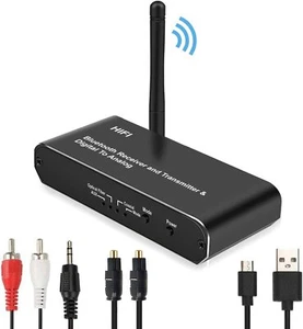 Optical Fiber Wireless BT5.0 HiFi Long Range Audio Transmitter Receiver Adapter - Picture 1 of 11