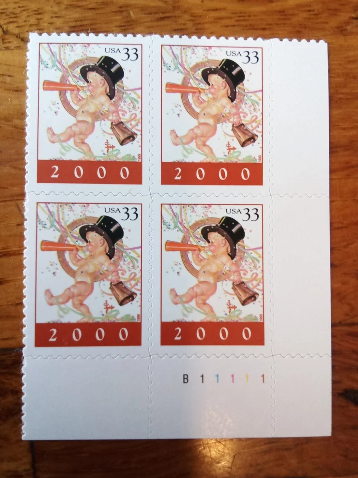 US Plate Block Scott # 3369 33c "2000" New Year   MNH  1999 - Image 1 of 1