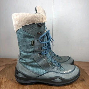 Lowa Boots Womens 9 Paganella GTX Waterproof Blue Leather Tall Lined Hiking - Picture 1 of 16