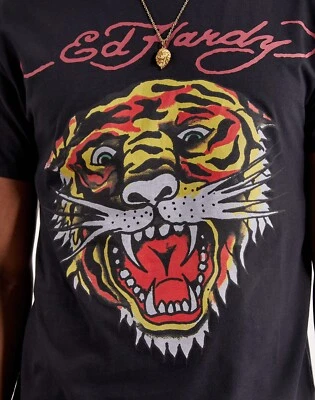🔥Ed Hardy ретро TIGER футболка черный короткий рукав футболка размер: M 👉🏽 новый 👈🏽 - Изображение 1 из 4