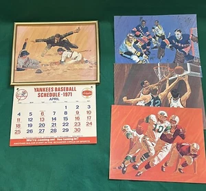 1971 New York Yankees Kalender Spielplan mit Jets Rangers Knicks Einlagen NY - Bild 1 von 6