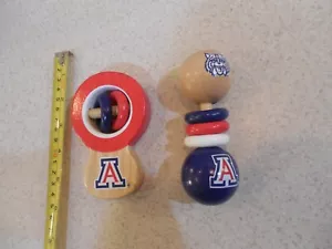 UNIVERSITY OF ARIZONA UOFA WILDCATS WOODEN RATTLEs 2 dif - Picture 1 of 7