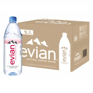 Evian Natural Agua de Manantial 1 L Botella 12 Pack - Imagen 1 de 12