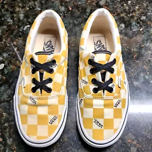 Vans Off The Wall Yellow White Black Checkered Lace Up Shoes Men’s 6 Women’s 7.5 - Picture 1 of 11