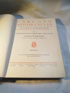 Cars And Motorcycles Exited By lord Montagu Of Beaulieu And Marcus Bourdon Vol - Picture 1 of 12
