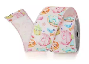 Pastel Pastries Designer Quality Christmas Ribbon Craft Supplies 10 Yards - Picture 1 of 1