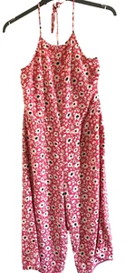 New Look Floral Print Halter Neck Floaty Sleeveless Wide Summer Jumpsuit UK 14 - Picture 1 of 3