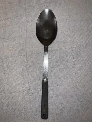 Vintage Flint MCM Kitchen Spoon Stainless Steel Black Composite Handle  - Image 1 of 4