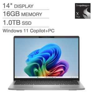 Dell Inspiron 14" Copilot+ Laptop Snapdragon 10 Core 16GB 1TB SSD Win11 Home NEW - Picture 1 of 4