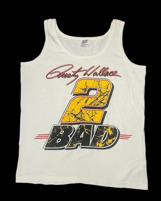 Vintage Nascar Tank Top Graphic Rusty Wallace 90s Medium M Miller #2 - Image 1 of 4