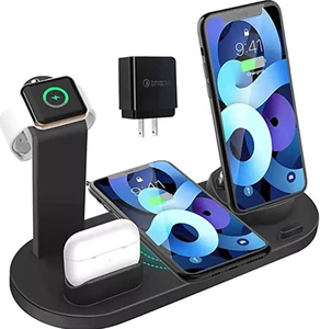 30W Dock Universal Charge 4 6 in 1 Fast Charger Stand Charging Wireless Charger - Picture 1 of 5